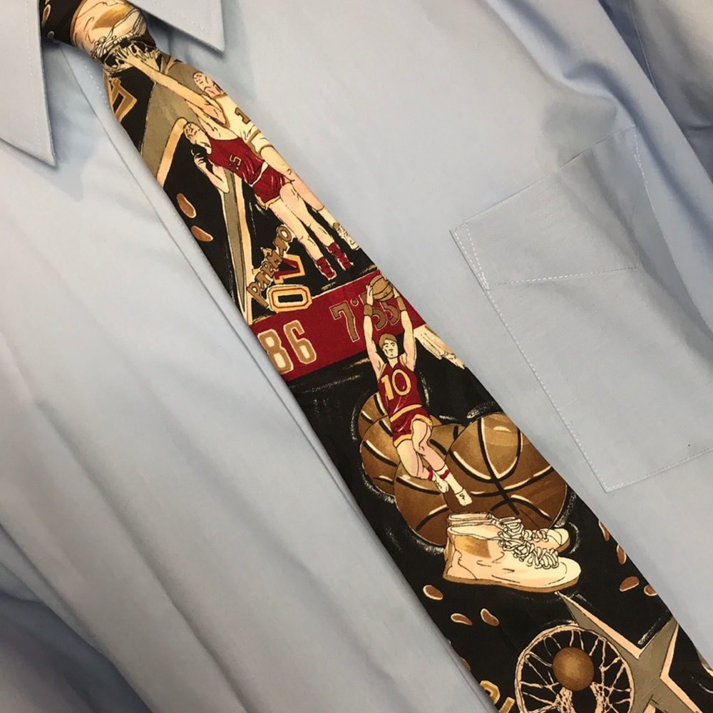 J T Beckett Basketball Themed Silk Tie